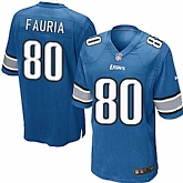 Nike Men & Women & Youth Lions #80 Fauria Blue Team Color Game Jersey,baseball caps,new era cap wholesale,wholesale hats